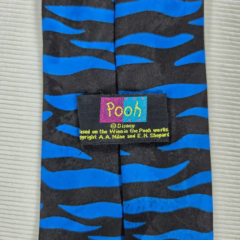 Vintage Disney‎ Winnie The Pooh and Friends Blue Tiger Stripe Neck Tie